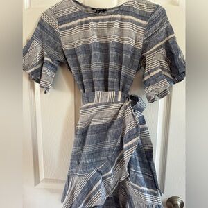 Express Blue striped linen dress